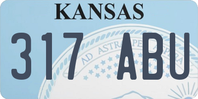 KS license plate 317ABU