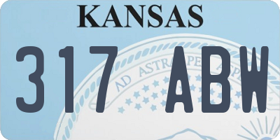 KS license plate 317ABW