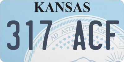 KS license plate 317ACF