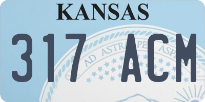 KS license plate 317ACM
