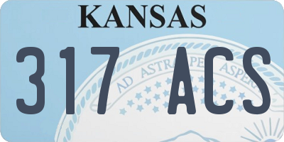 KS license plate 317ACS