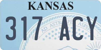 KS license plate 317ACY