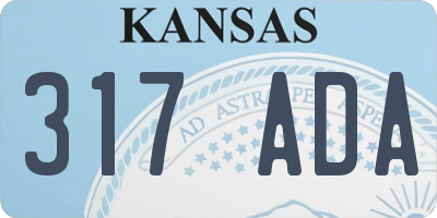 KS license plate 317ADA