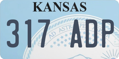 KS license plate 317ADP
