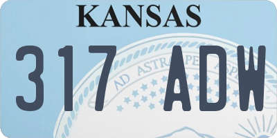 KS license plate 317ADW