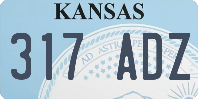 KS license plate 317ADZ