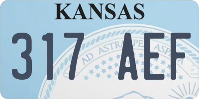 KS license plate 317AEF