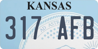 KS license plate 317AFB