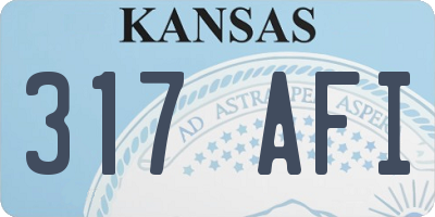 KS license plate 317AFI