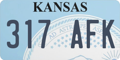 KS license plate 317AFK
