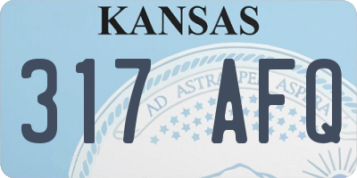 KS license plate 317AFQ