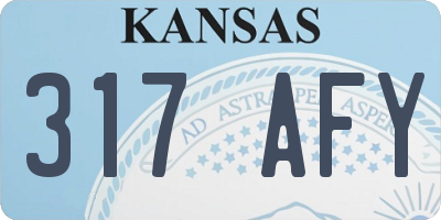 KS license plate 317AFY