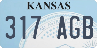KS license plate 317AGB