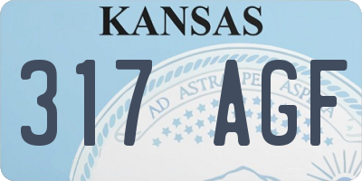 KS license plate 317AGF