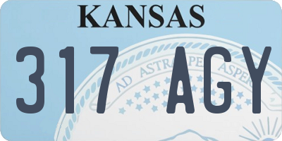 KS license plate 317AGY