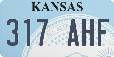 KS license plate 317AHF