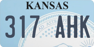 KS license plate 317AHK