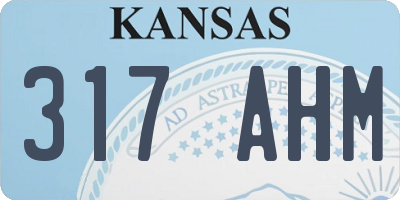 KS license plate 317AHM