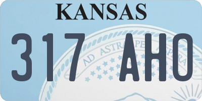 KS license plate 317AHO