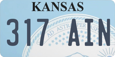 KS license plate 317AIN