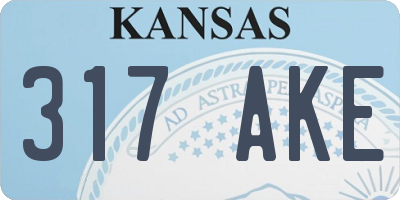 KS license plate 317AKE