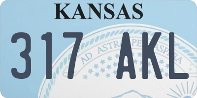 KS license plate 317AKL