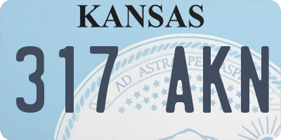 KS license plate 317AKN