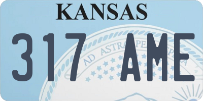 KS license plate 317AME