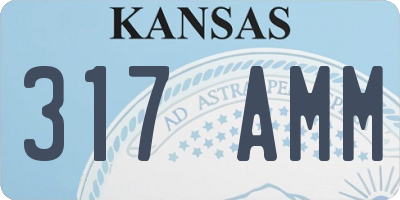 KS license plate 317AMM