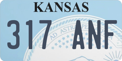KS license plate 317ANF