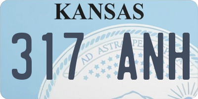 KS license plate 317ANH