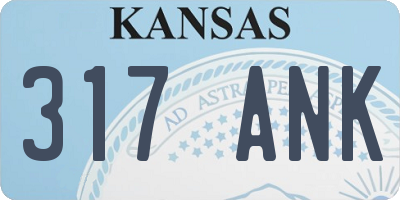 KS license plate 317ANK
