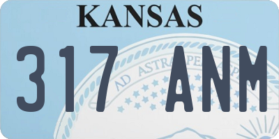 KS license plate 317ANM