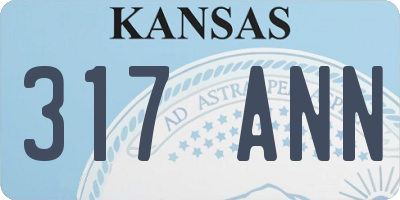KS license plate 317ANN