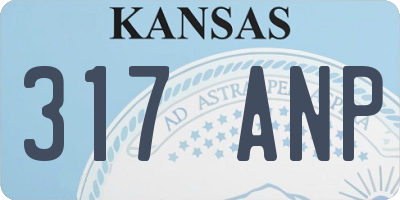 KS license plate 317ANP
