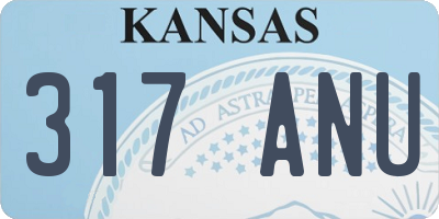 KS license plate 317ANU