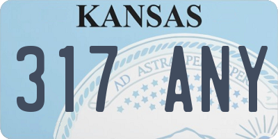 KS license plate 317ANY