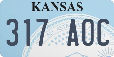 KS license plate 317AOC