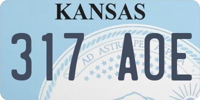 KS license plate 317AOE