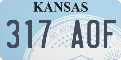KS license plate 317AOF