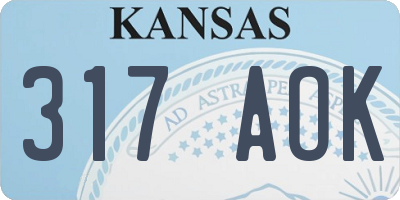 KS license plate 317AOK