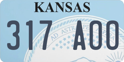 KS license plate 317AOO