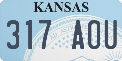 KS license plate 317AOU