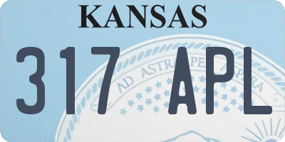 KS license plate 317APL