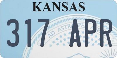 KS license plate 317APR