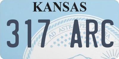 KS license plate 317ARC