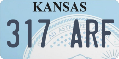 KS license plate 317ARF