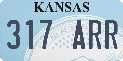 KS license plate 317ARR