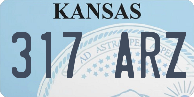 KS license plate 317ARZ