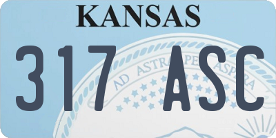 KS license plate 317ASC